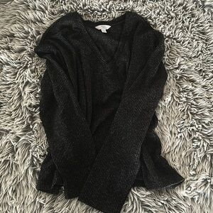 Black ribbed sweater top ❤️